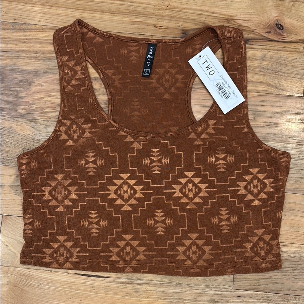 Brown Sleeveless Fitted Crop Tank Top
